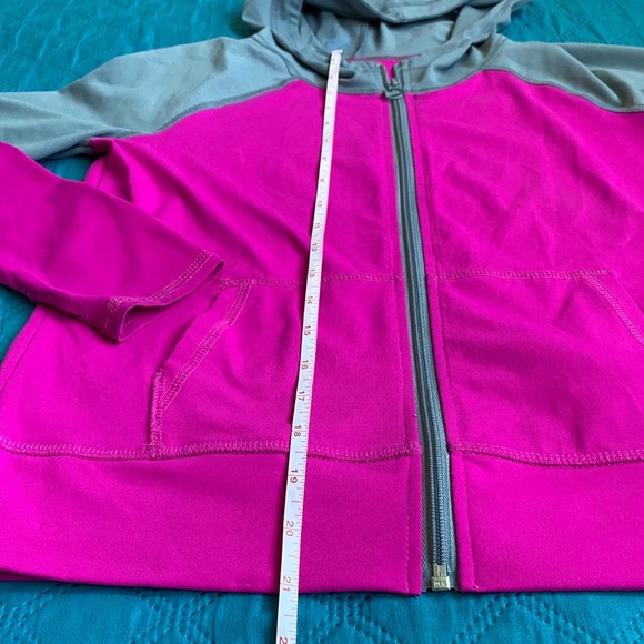 Hoodie Jacket Front Zip Gray Pink Women's - Picture 15 of 16